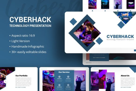 Cyberhack Presentation Template: Design for Tech