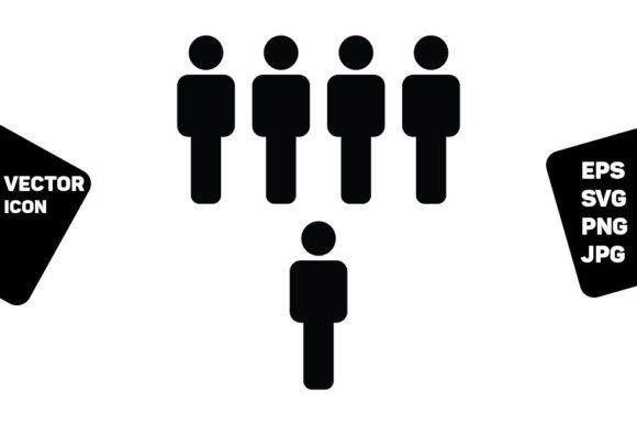 Evaluating Team Icon Vector Male Group of People Assets for Business Design
