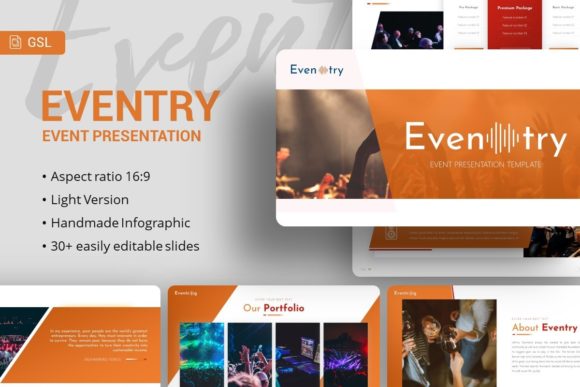 Google Slides Template - Eventry: A Versatile Design Solution for Modern Presentations