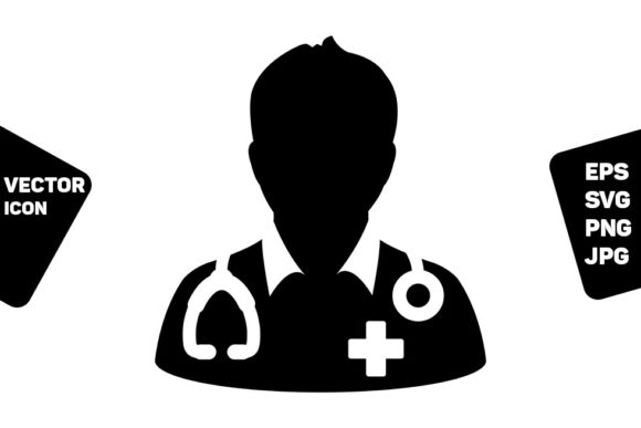 Health Icon Vector Male Doctor Person for Design