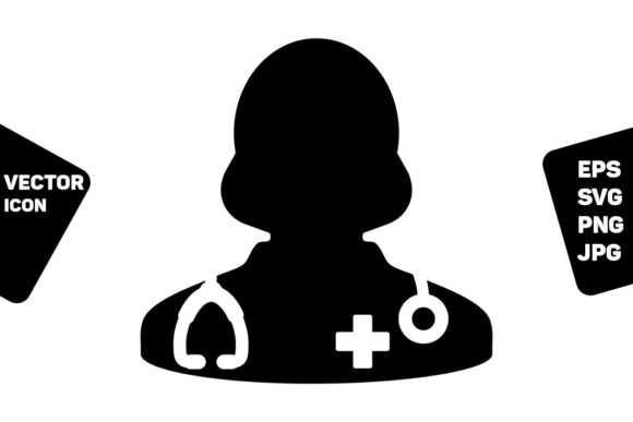 Healthcare Icon Vector Female Doctor for Design