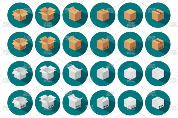 Open and Closed Recycle Brown Carton Del
