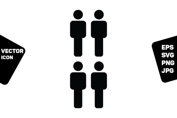 Teamwork Icon Vector Male Group People: Strategic Visual Assets for Business Management